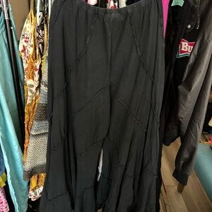 vintage black flowy cotton pants - dunes brand, cotton